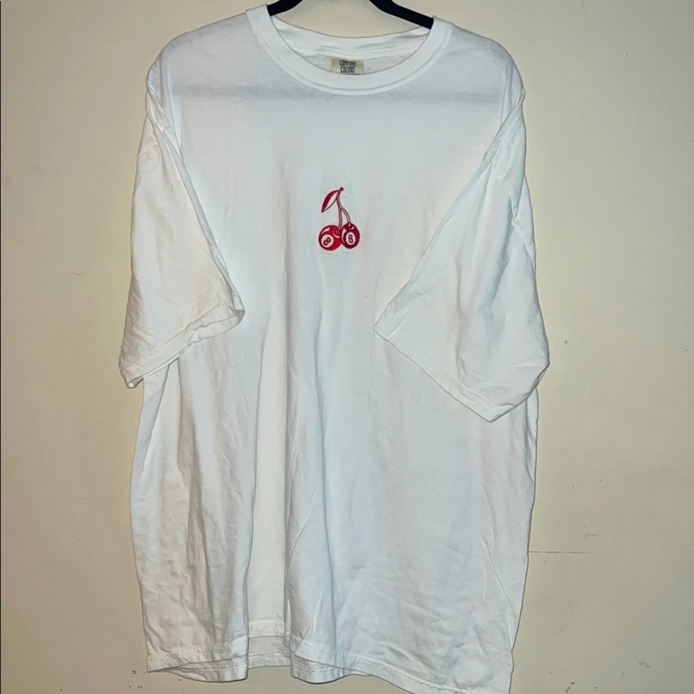 Comfort Colors White Tee with Red Cherry Graphic - 2XL
